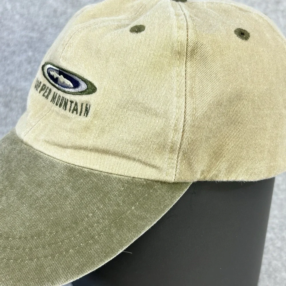 Copper Mountain Ski Resort Strapback Hat Cap Tan Olive Adjustable Cotton